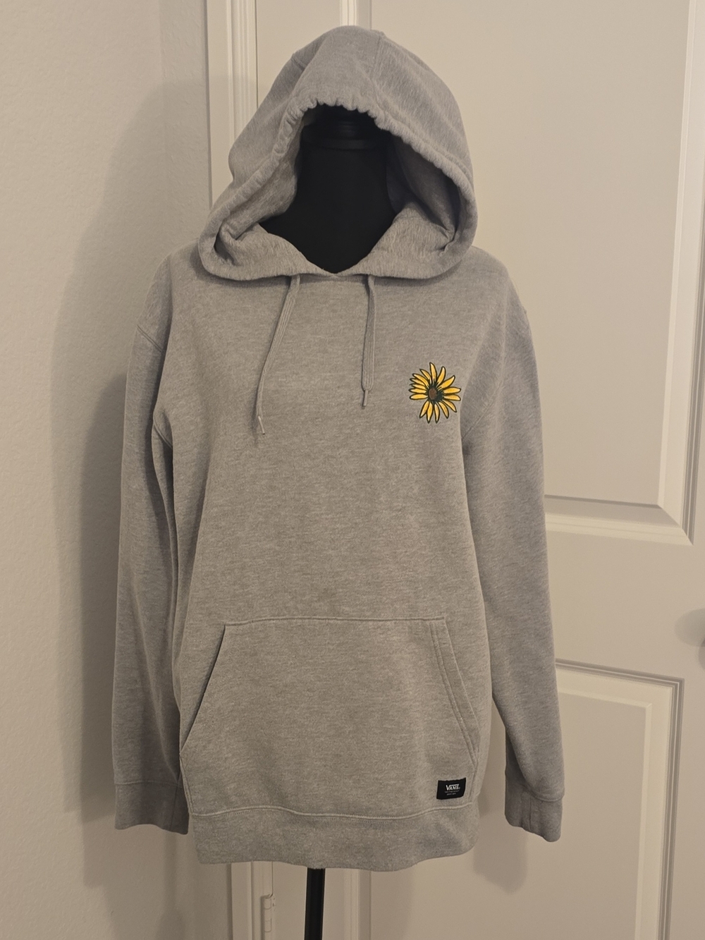 Vans Gray Hoodie with Yellow Sunflower Graphic